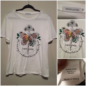 MISSLOOK Womens John Lennons Imagine Inspired Tee